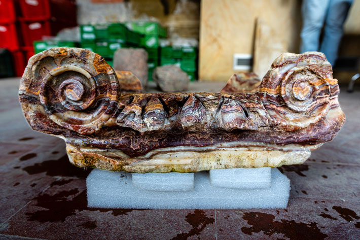 Highly decorative Roman column capital from Nero’s theater (Courtesy Soprintendenza Speciale Roma)