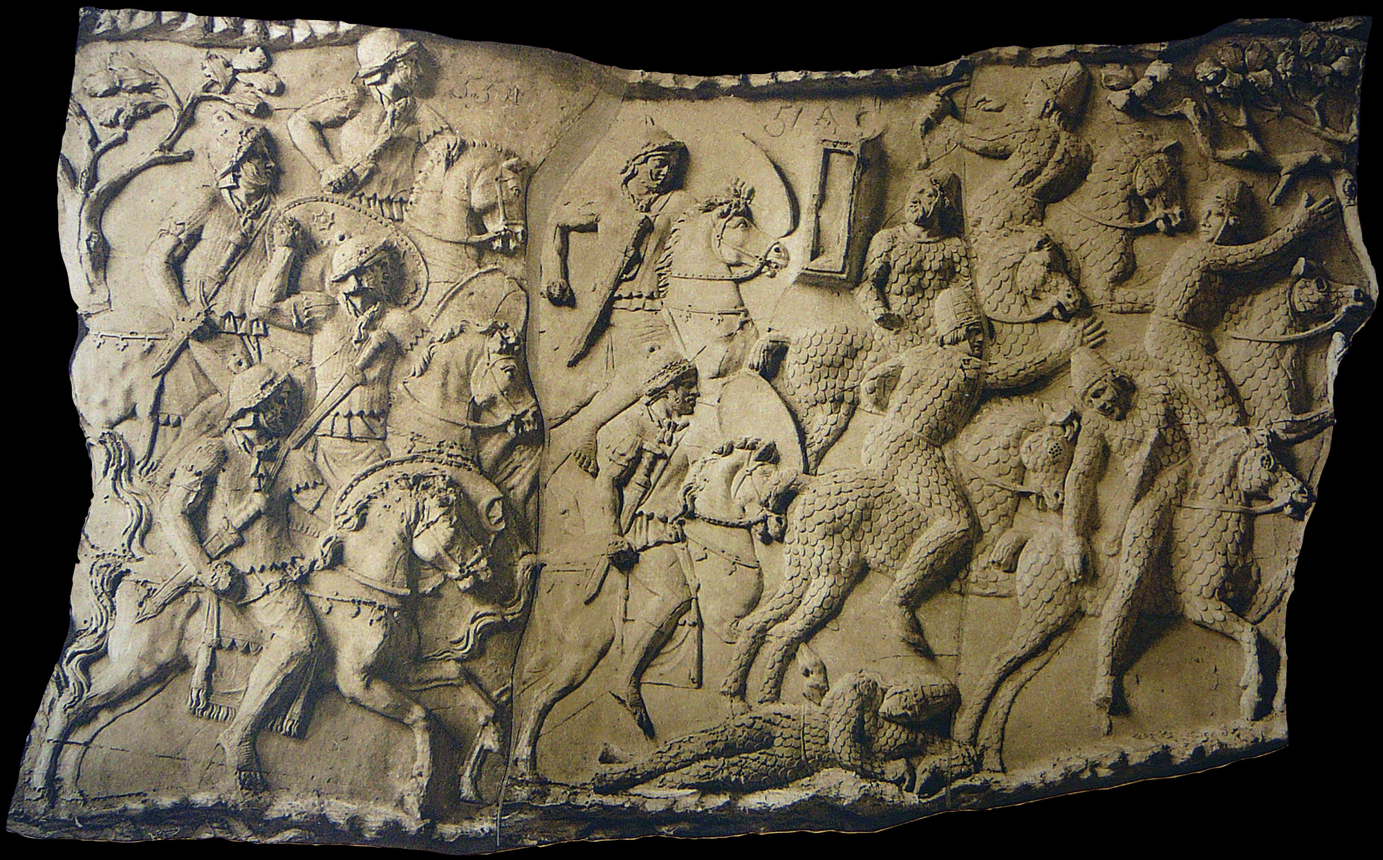 Relief depicting Roman and Sarmatian battle